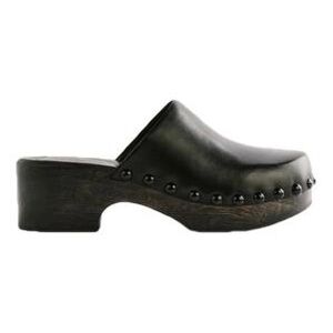 NWOT Reformation Black Leather Rayna Clog